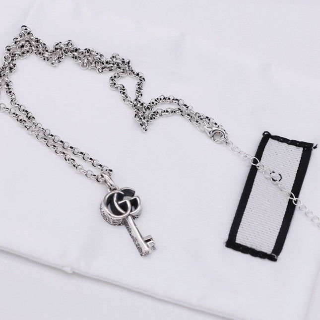 GG SILVER DOUBLE G KEY NECKLACE