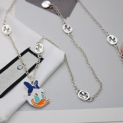 GG DONALD DUCK DOUBLE G STERLING SILVER NECKLACE