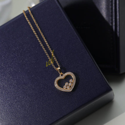 HAPPY HEART NECKLACE PINK GOLD DIAMOND