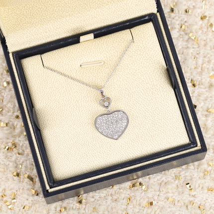 HAPPY HEART NECKLACE SILVER FULL DIAMOND