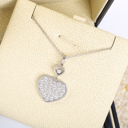 HAPPY HEART NECKLACE SILVER FULL DIAMOND