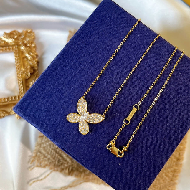 BUTTERFLY GOLD DIAMOND PAVED NECKLACE