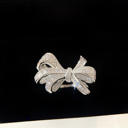 TILDAS BOW DOUBLE KNOT SILVER DIAMOND RING