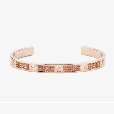 F BRACELET PINK GOLD DIAMOND CUFF