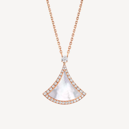 DREAM MOP DIAMOND PAVED PINK GOLD NECKLACE