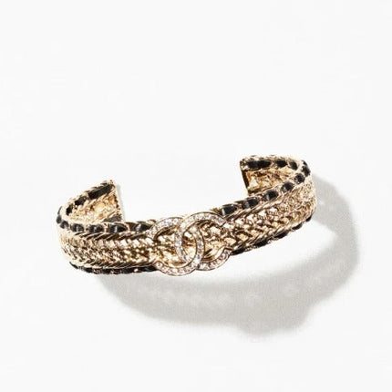 CC BLACK ROPE BRACELET GOLD DIAMOND