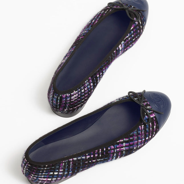 ballet flats black purple blue tweed