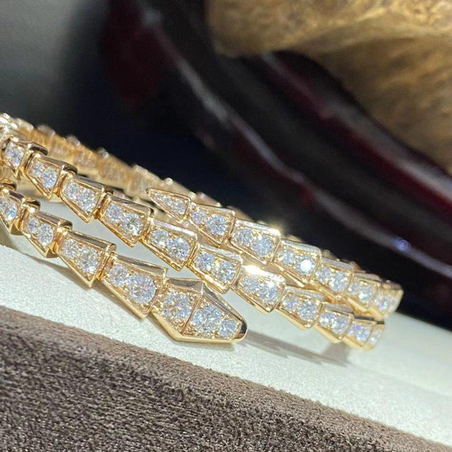 SERPENTI BRACELET GOLD DIAMOND DOUBLE ROW