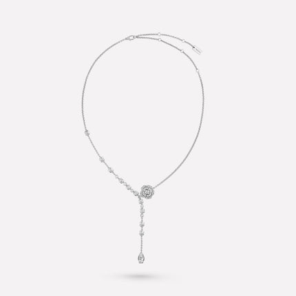 BOUTON DE CAMELIA SILVER DIAMOND NECKLACE