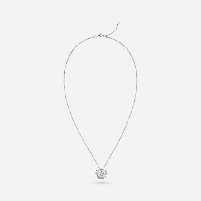 BOUTON DE CAMELIA NECKLACE SILVER DIAMOND