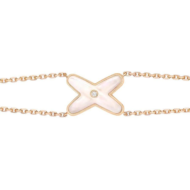 JEUX BRACELET WHITE MOP PINK GOLD 1 DIAMOND