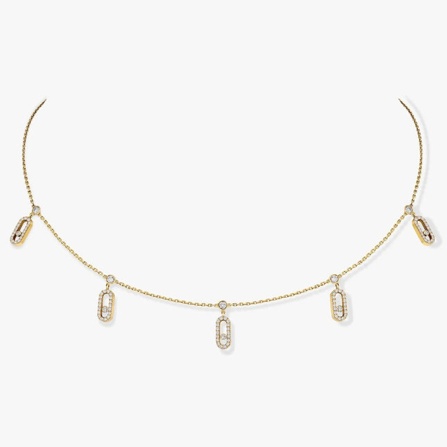 CHOKER MOVE UNO PAMPILLE PAVED GOLD DIAMOND NECKLACE