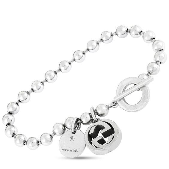 GG BOULE PLATED SILVER CHARM BRACELET