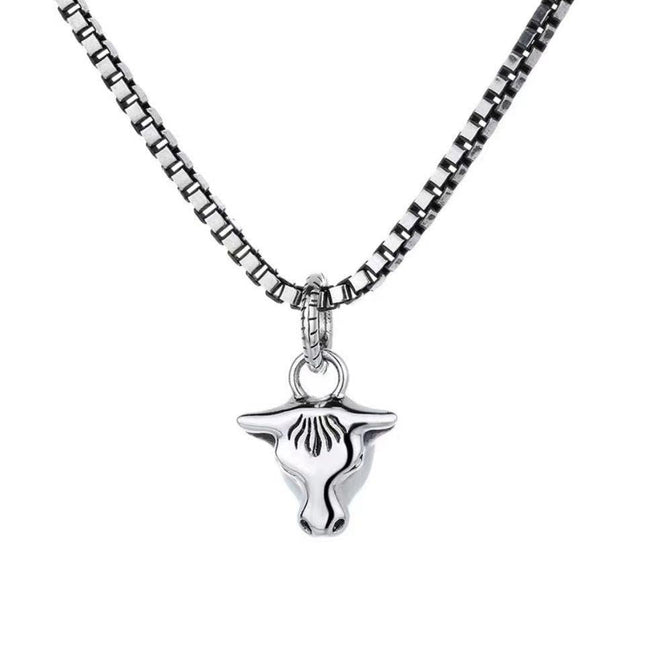 GG DOUBLE CLASSIC RETRO STERLING SILVER COW  NECKLACE