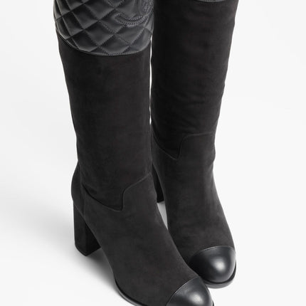 high boots black suede calfskin