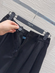 PRADA 25S A-LINE PLAID VELVET SKIRT 256