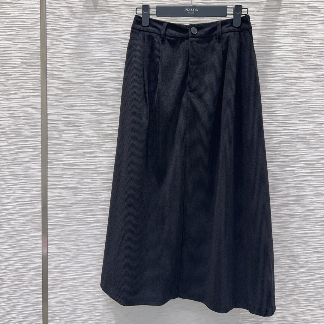 PRADA 25S A-LINE PLAID VELVET SKIRT 256