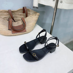 LP MINDIL SANDAL 25 IN BLACK LAMBSKIN