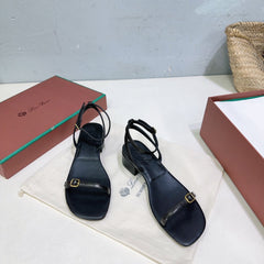 LP MINDIL SANDAL 25 IN BLACK LAMBSKIN