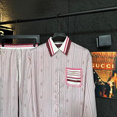 GUCCI LONG-SLEEVE SHIRT AND WIDE-LEG PANTS SET STYLE 6