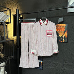 GUCCI LONG-SLEEVE SHIRT AND WIDE-LEG PANTS SET STYLE 6