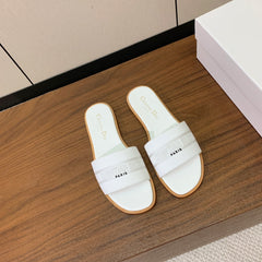 DIOR 25S DWAY SLIDE IN WHITE CALFSKIN