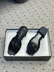 CC HIGH HEELS IN BLACK QUILTED SUEDE