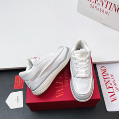 VALENTINO 25S RUNBOOT SNEAKERS IN WHITE LAMBSKIN