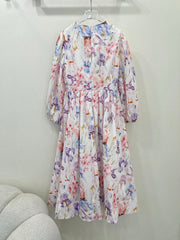 ZIMMER LONG-SLEEVE V-NECK DRESS 269296