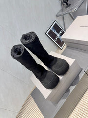 BALENCIAGA 25S BOOTS PLATFORM HEEL IN BLACK SUEDE STYLE 5