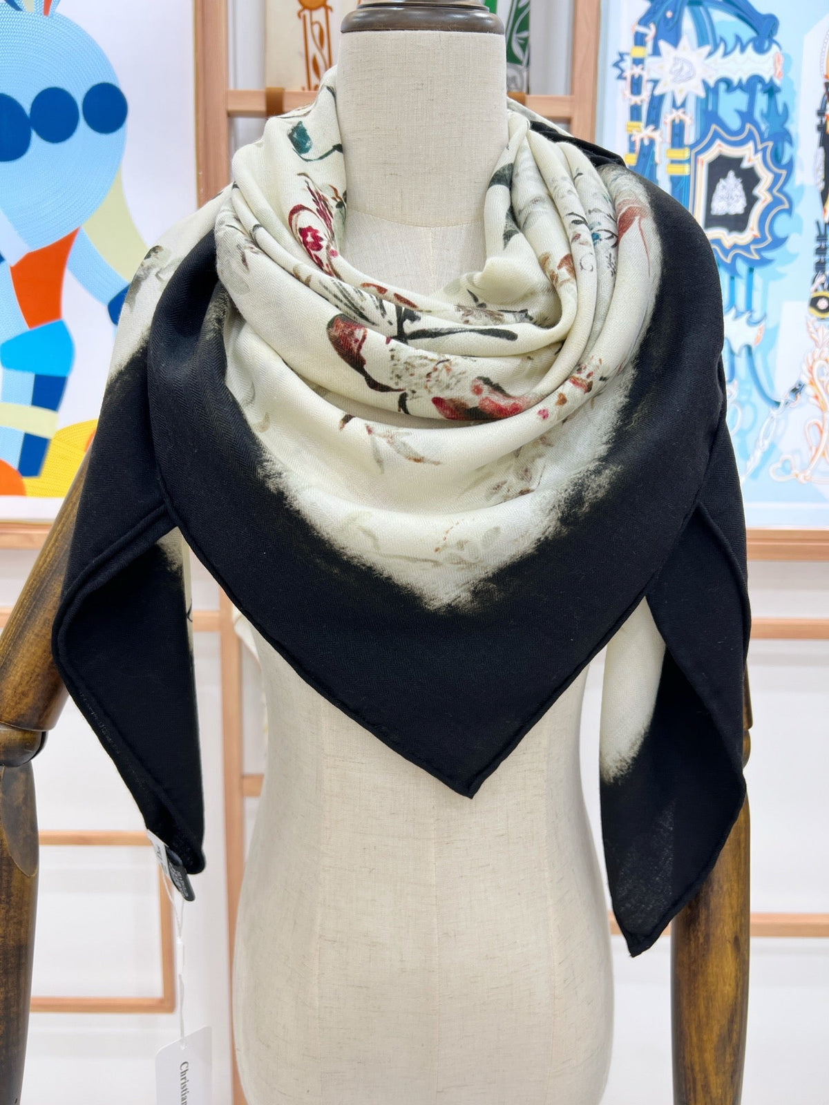 DIOR SCARF 140 CM IN WOOL MIX SILK FABRIC 708384