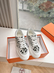 GET SNEAKER IN BLACK MIX PALE GRAY MAXI CANVAS AND CALFSKIN