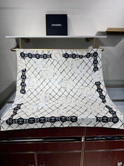 CHANEL 25S SCARF 90 IN CASHMERE SILK 737219