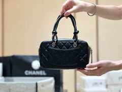 25S CHANEL CAMBON BOSTON BAG 27 IN FULL BLACK CALFSKIN