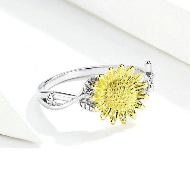 Sunflower Finger Rings for Women Wedding Band Engagement Statement