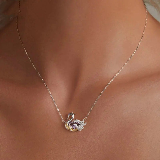 Cute Swan Pendant Necklace for Women