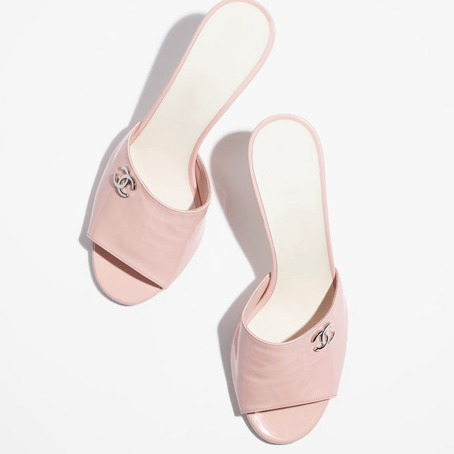 MULES LIGHT PINK PATENT LAMBSKIN