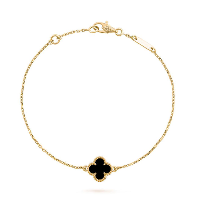 CLOVER GOLD ONYX BRACELET