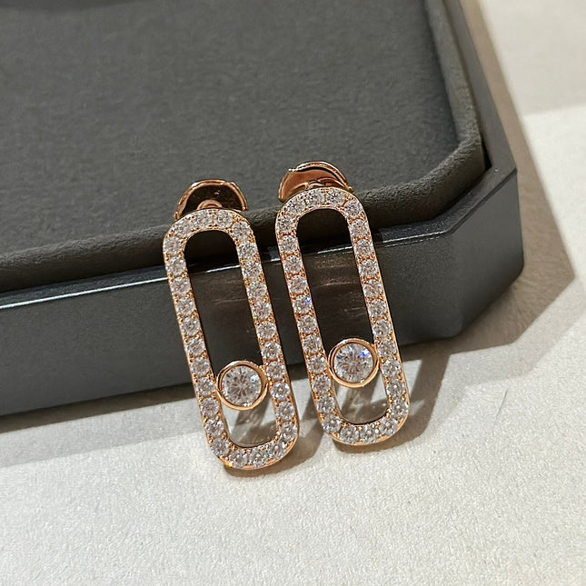 MOVE UNO MEDIUM PAVED DIAMOND EARRINGS