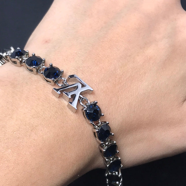 LV MONOGRAM BLACK STONE SILVER BRACELET