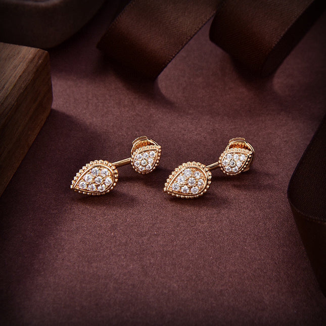 SERPENT BOHEME PINK GOLD DIAMONDS C SHAPE EARRINGS