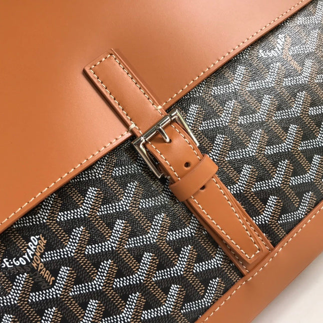 GOYARD CITADIN BAG 38CM BLACK AND TAN CANVAS