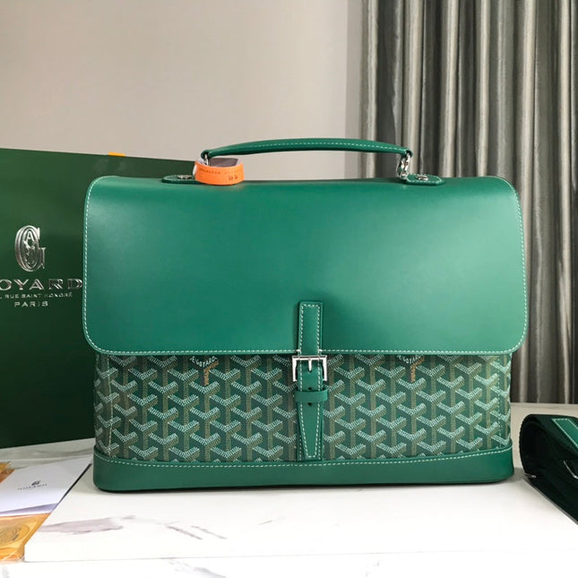 GOYARD CITADIN BAG 38CM GREEN CANVAS