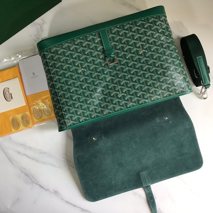 GOYARD CITADIN BAG 38CM GREEN CANVAS