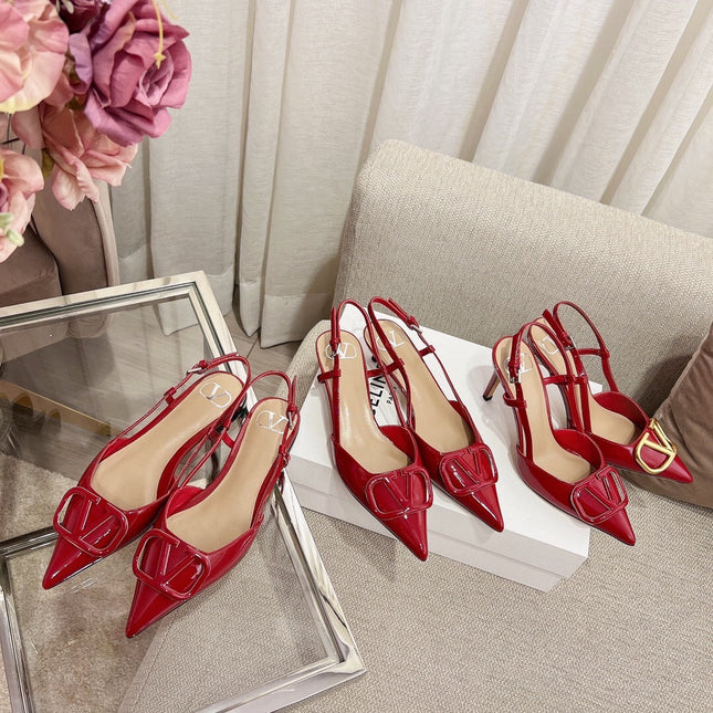 Vlogo Signature Slingback Red Calfskin