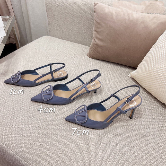 Vlogo Signature Slingback Denim Calfskin