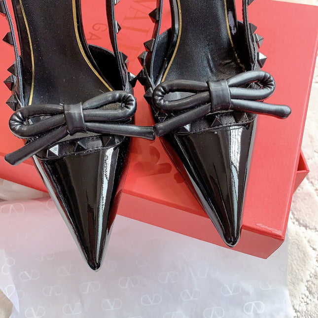 Rockstud High-heels Slingback 10cm Black