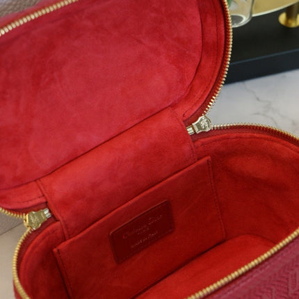 SMALL TRAVEL VANITY RED LAMBSKIN